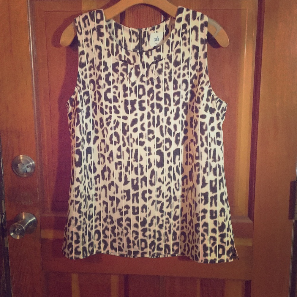 Cabi Sleeveless Blouse Leopard Print Medium